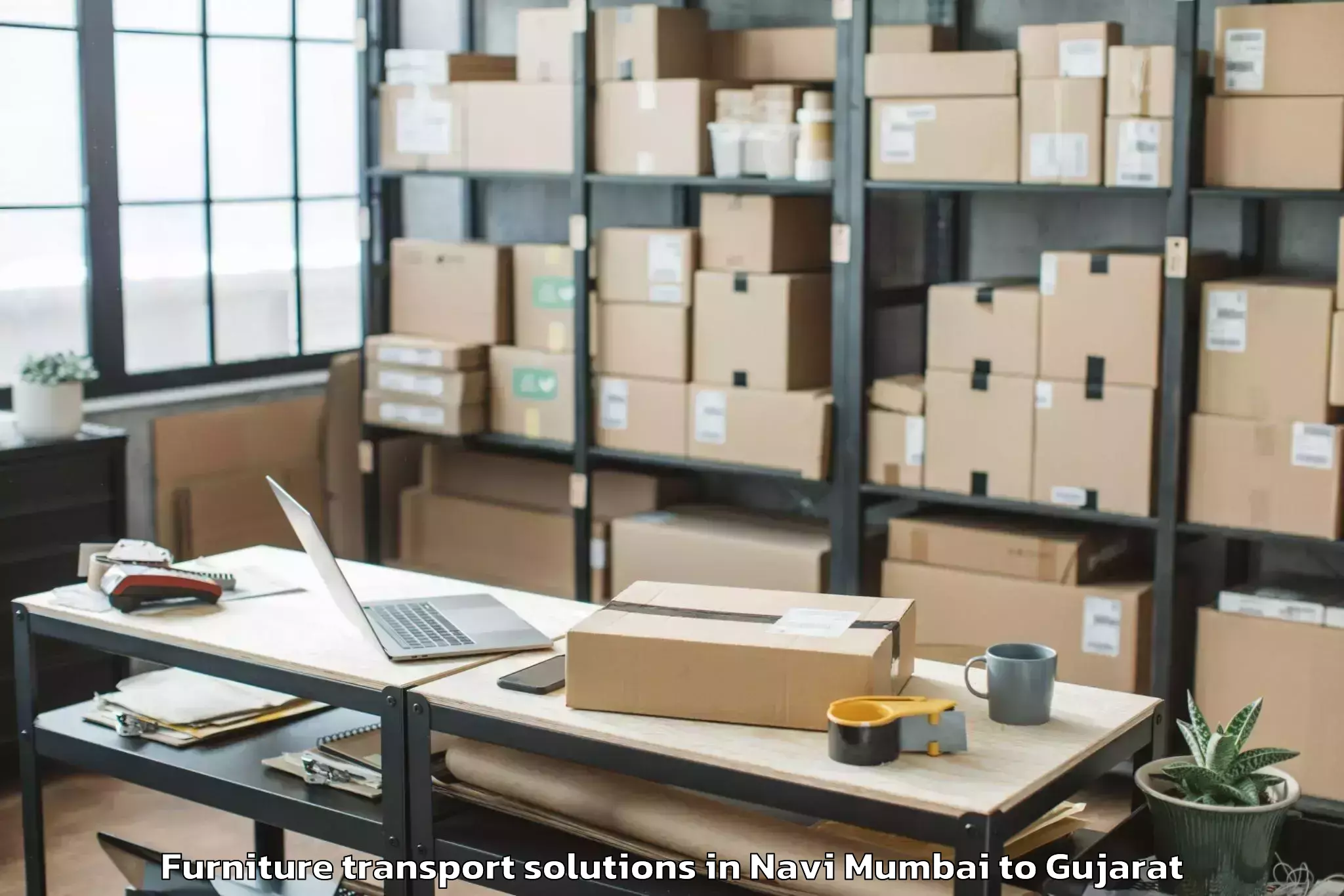 Top Navi Mumbai to Upleta Furniture Transport Solutions Available